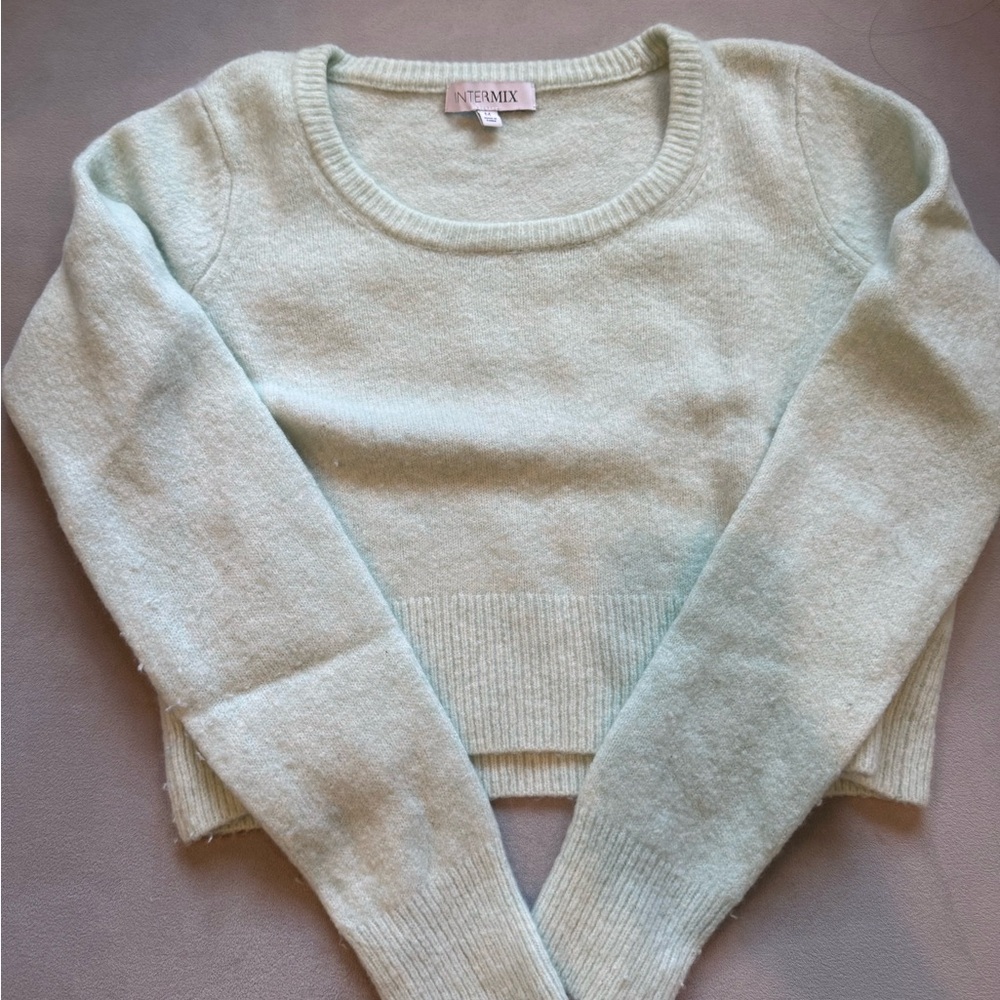 INTERMIX Soft Mint Green Women's Sweater